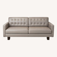 Room & Board Wells Light Gray Leather 2 Seater Sofa