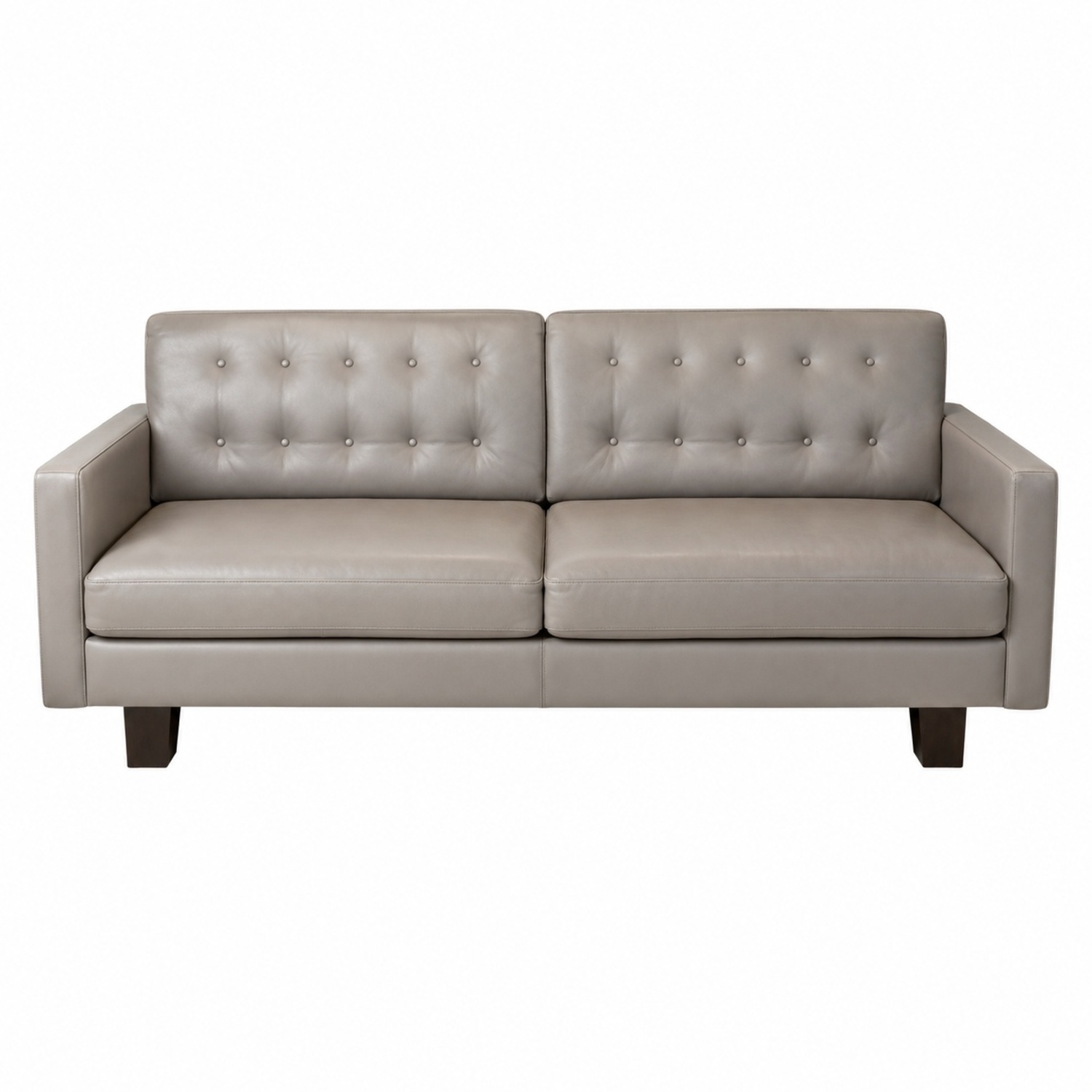 Room & Board Wells Light Gray Leather 2 Seater Sofa - image-6