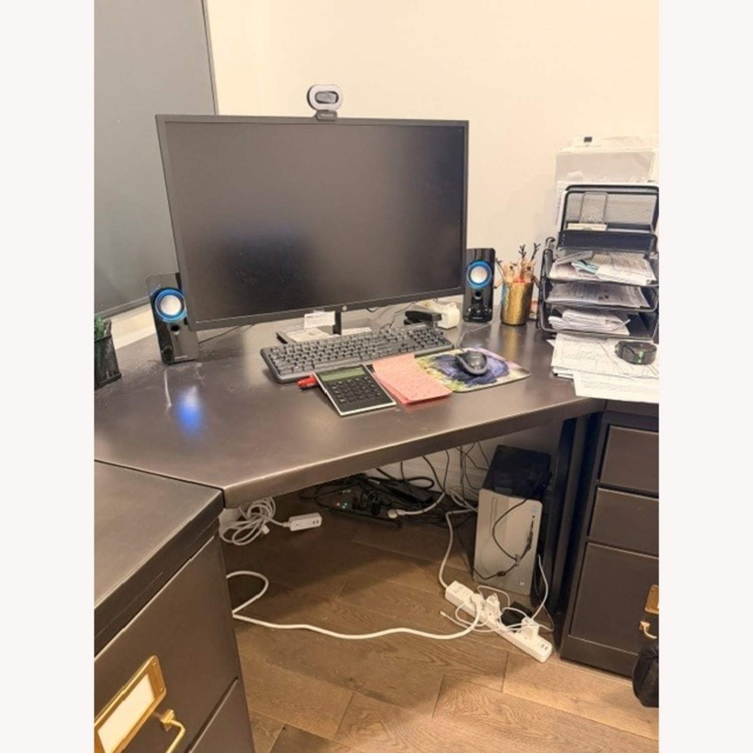 Restoration Hardware 1940s Industrial Modular Office Customizable Desk System - image-3