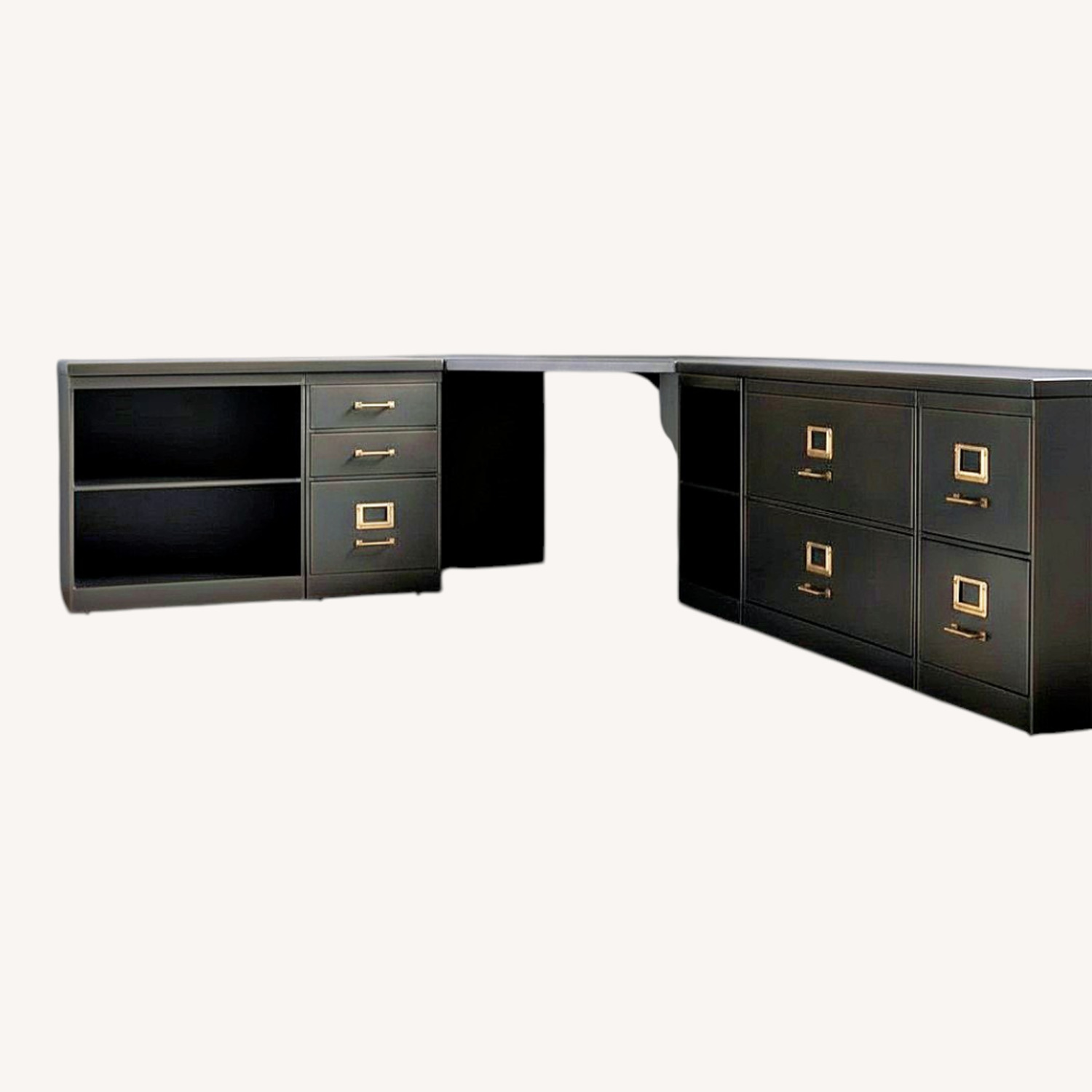 Restoration Hardware 1940s Industrial Modular Office Customizable Desk System - image-0
