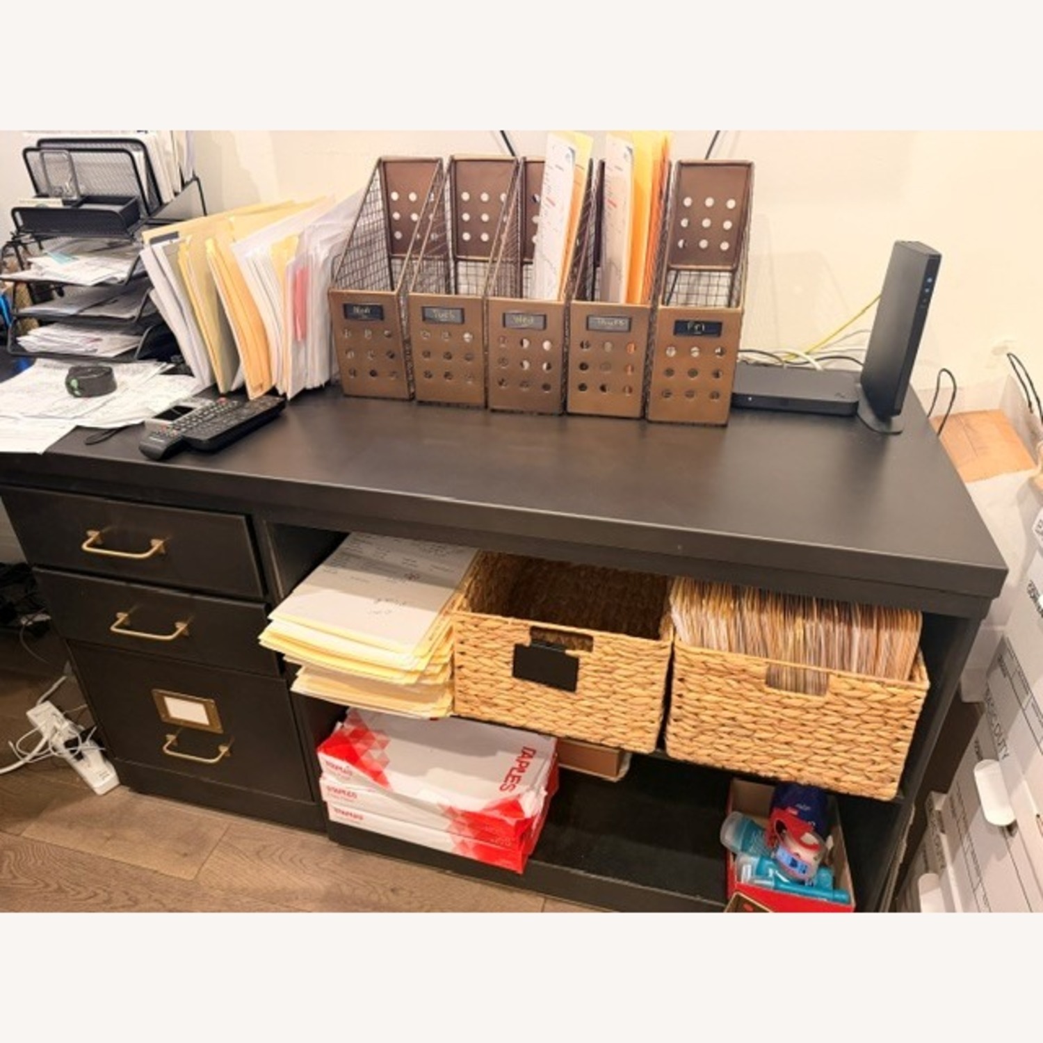 Restoration Hardware 1940s Industrial Modular Office Customizable Desk System - image-5