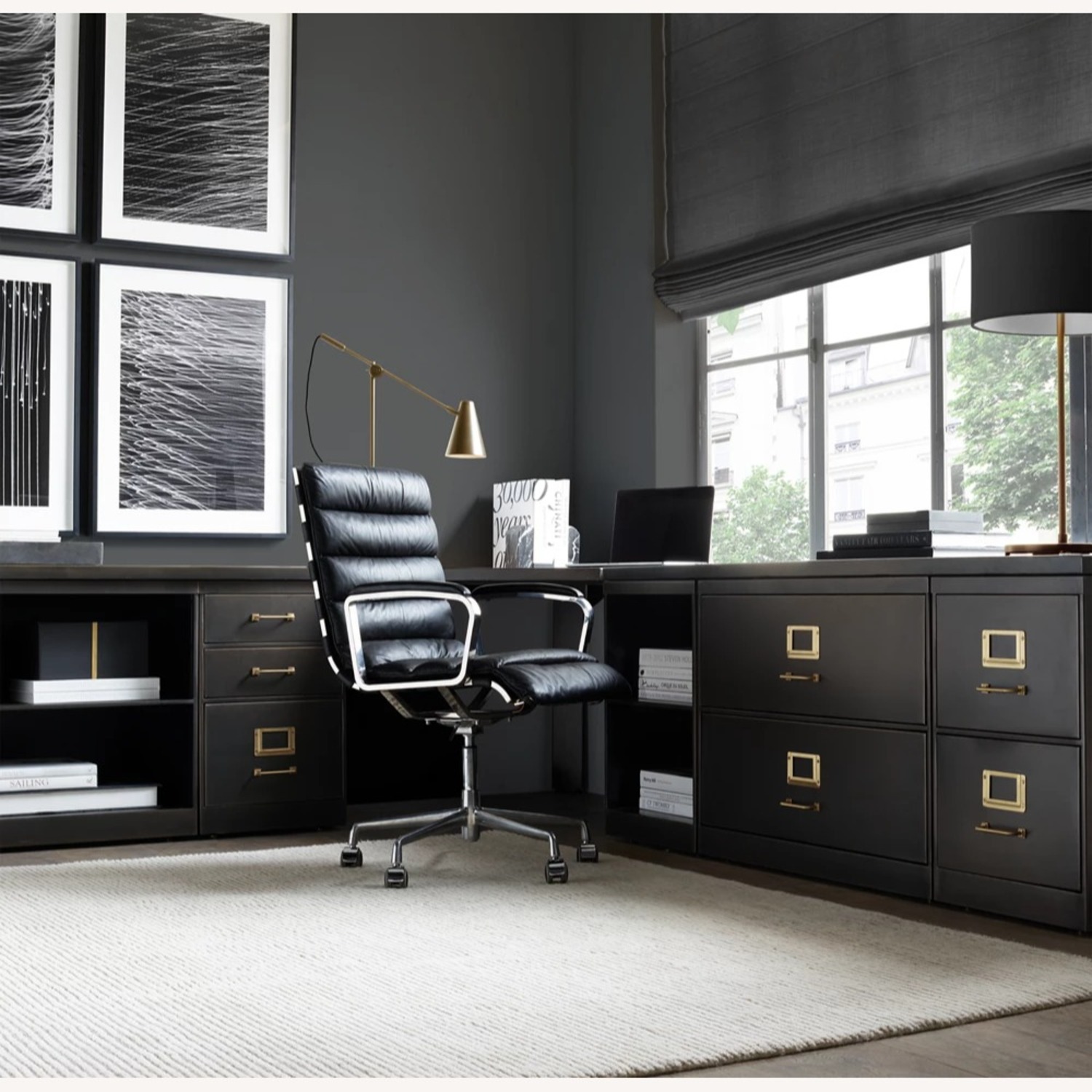 Restoration Hardware 1940s Industrial Modular Office Customizable Desk System - image-1