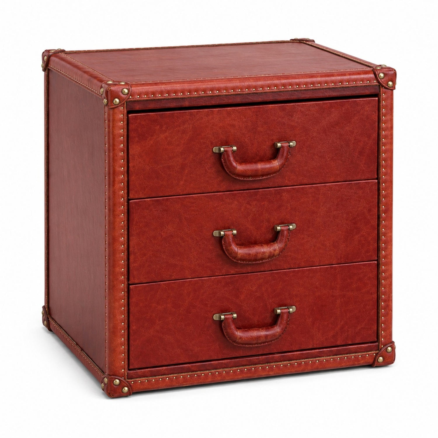 Timothy Oulton Red Leather Nightstand - image-8