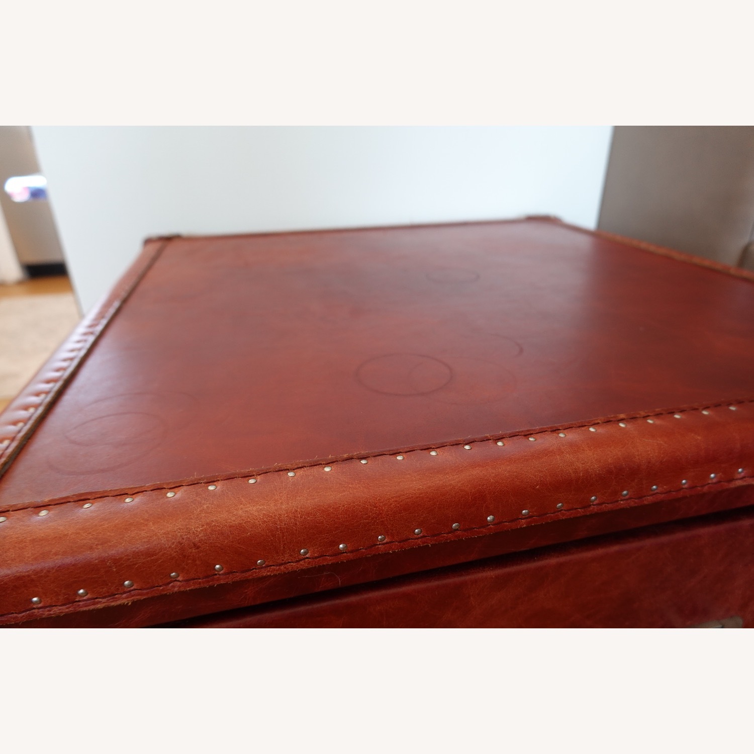Timothy Oulton Red Leather Nightstand - image-4
