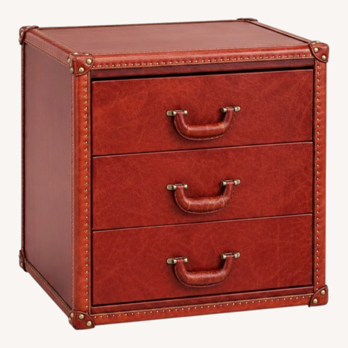 Used Timothy Oulton Red Leather Nightstand for sale on AptDeco