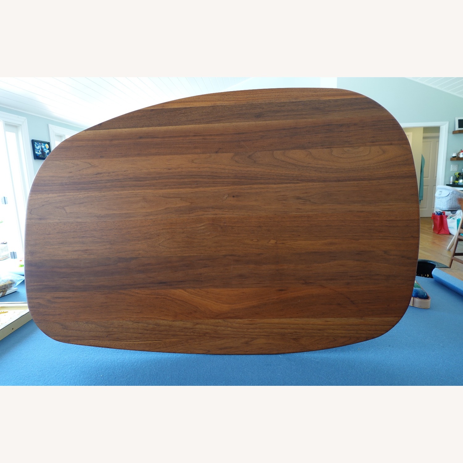 Dark Brown Wood Coffee Table Solid Walnut - image-1