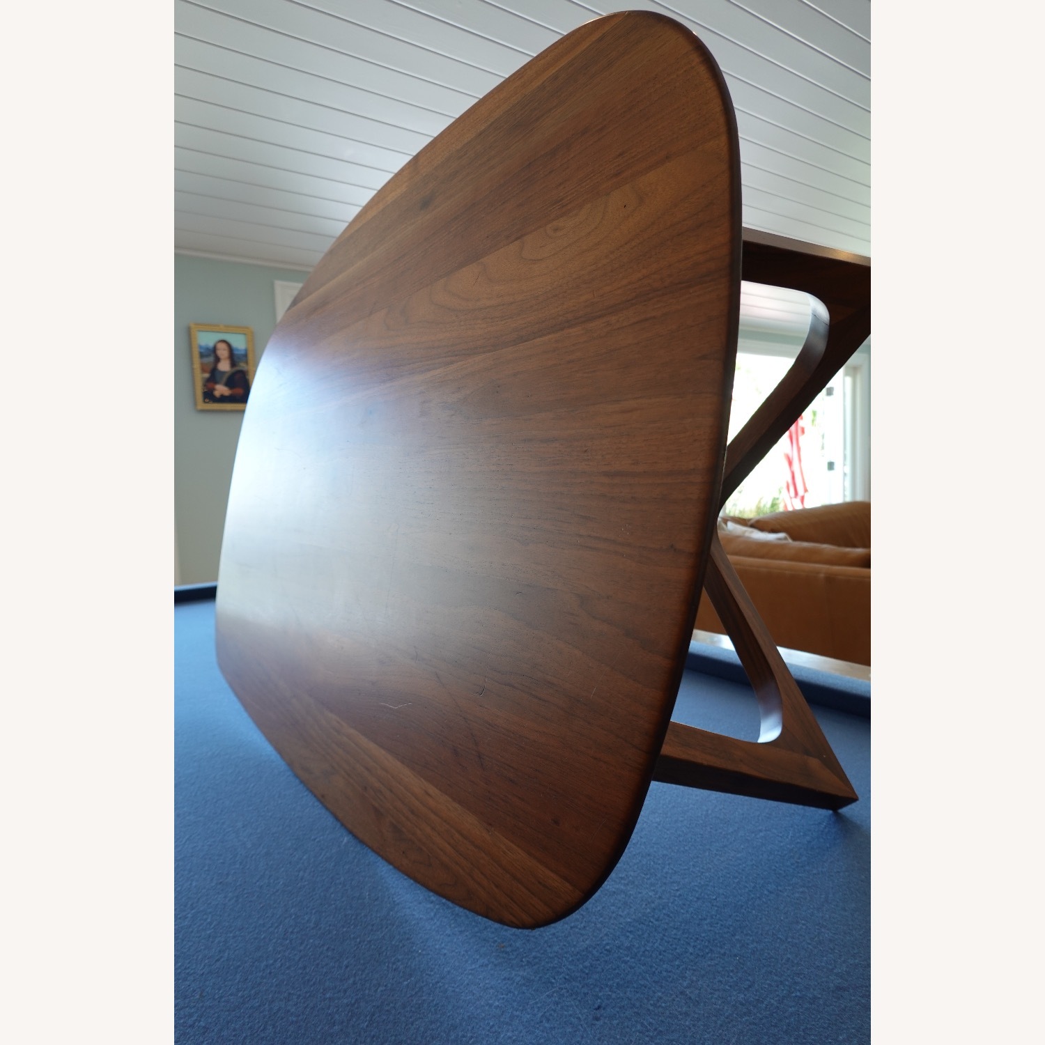 Dark Brown Wood Coffee Table Solid Walnut - image-10