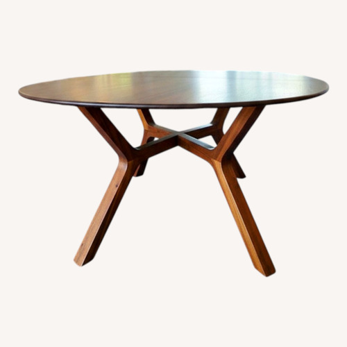 Used Dark Brown Wood Coffee Table Solid Walnut for sale on AptDeco