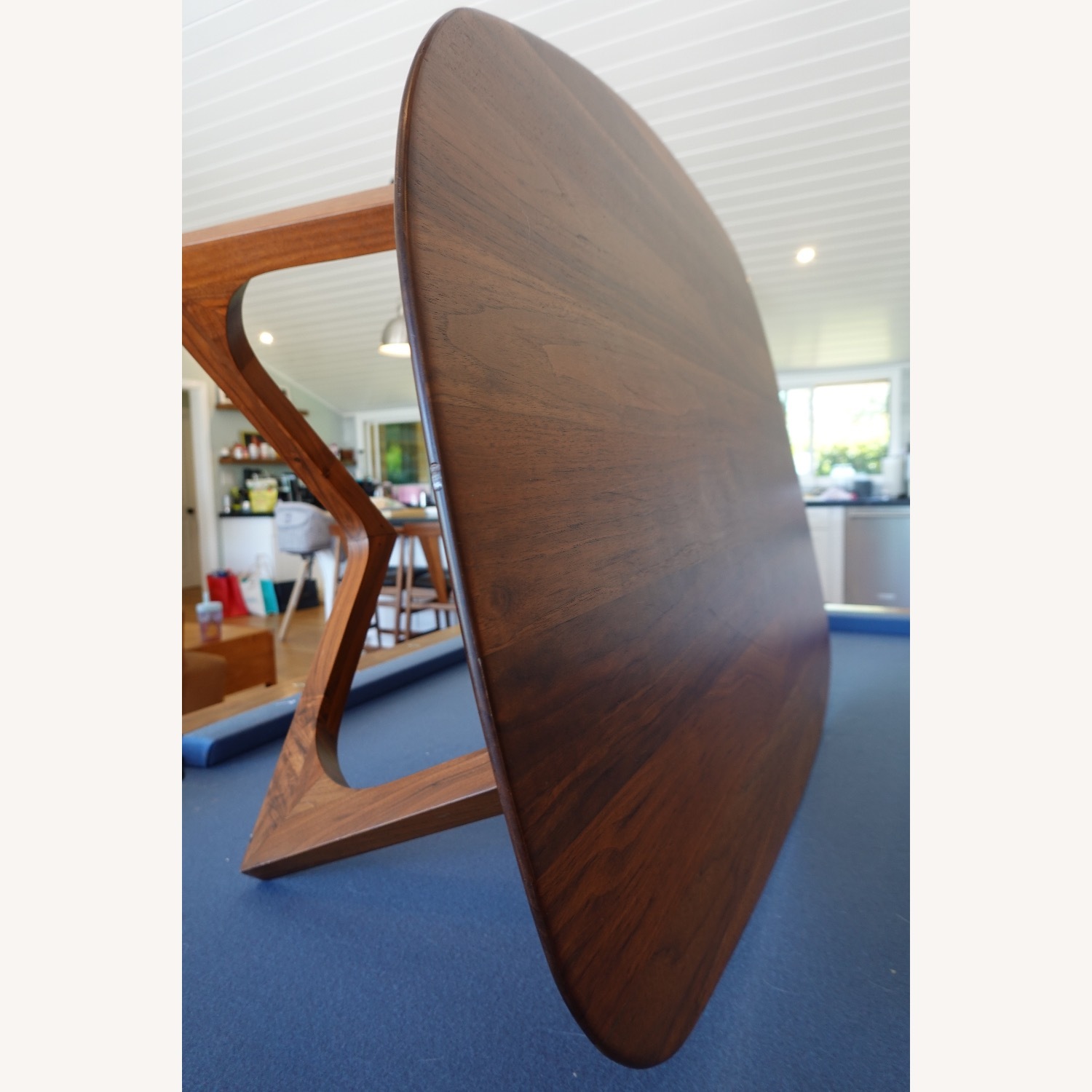 Dark Brown Wood Coffee Table Solid Walnut - image-9
