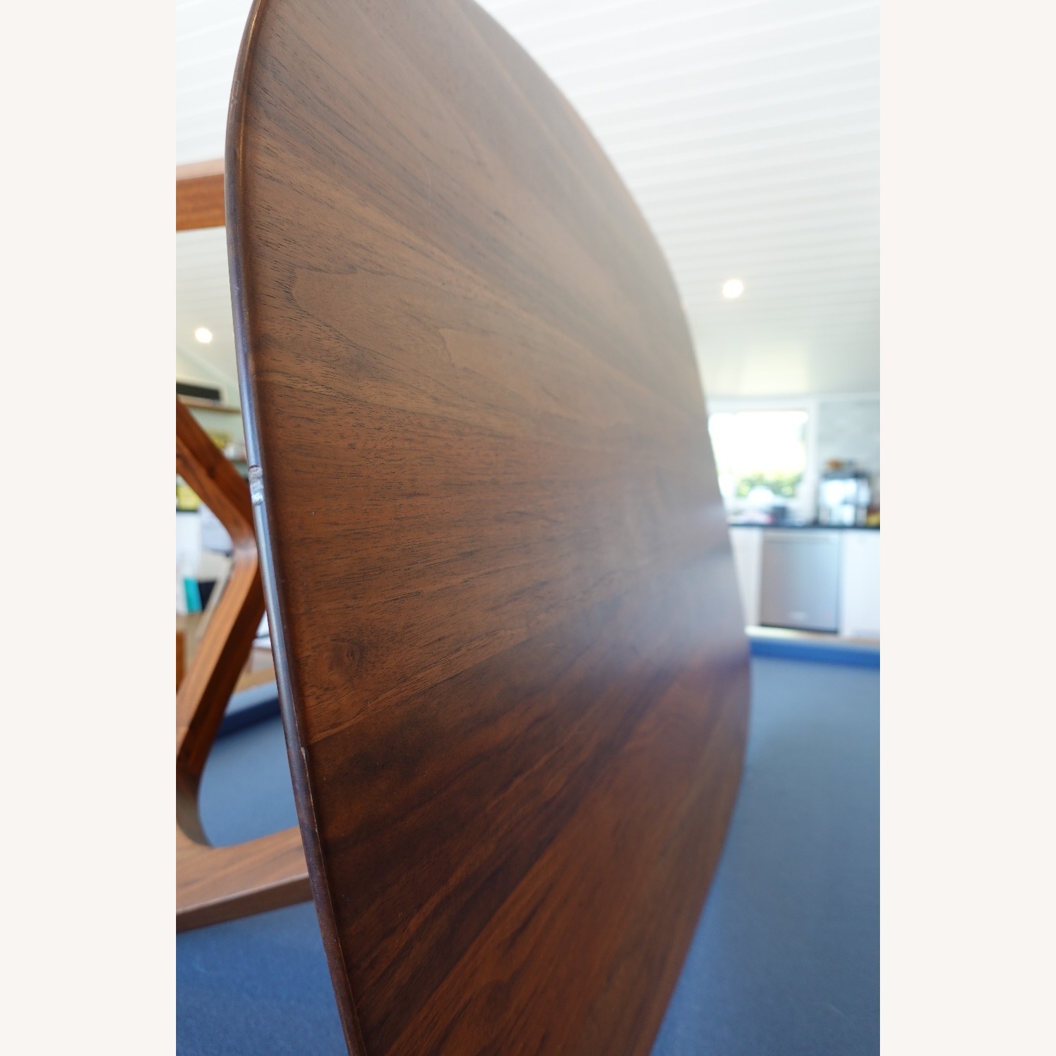Dark Brown Wood Coffee Table Solid Walnut - image-8
