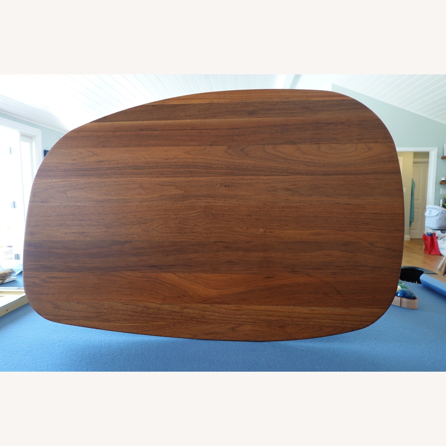 Dark Brown Wood Coffee Table Solid Walnut - image-2
