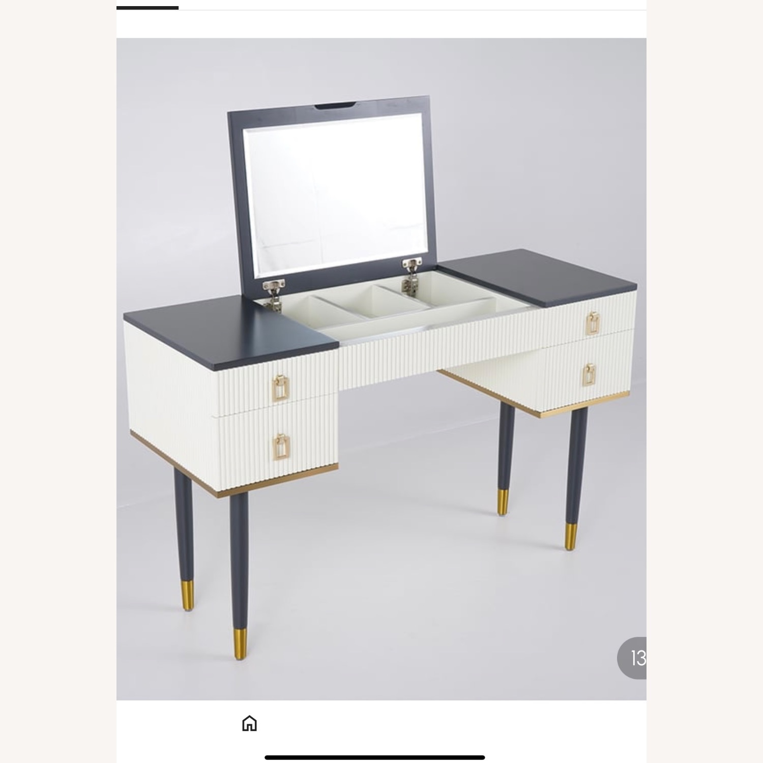Homary Gold Accent Vanity/Desk (2 in 1) - image-10