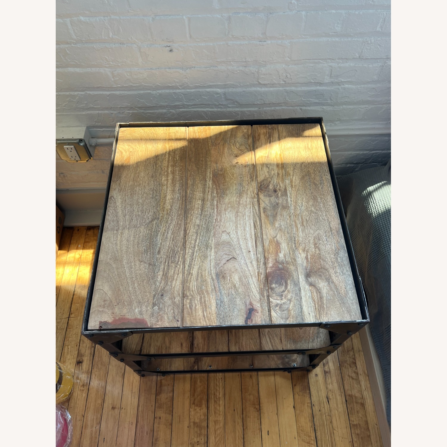 Vintage/Antique Natural Wood Side Table - image-3