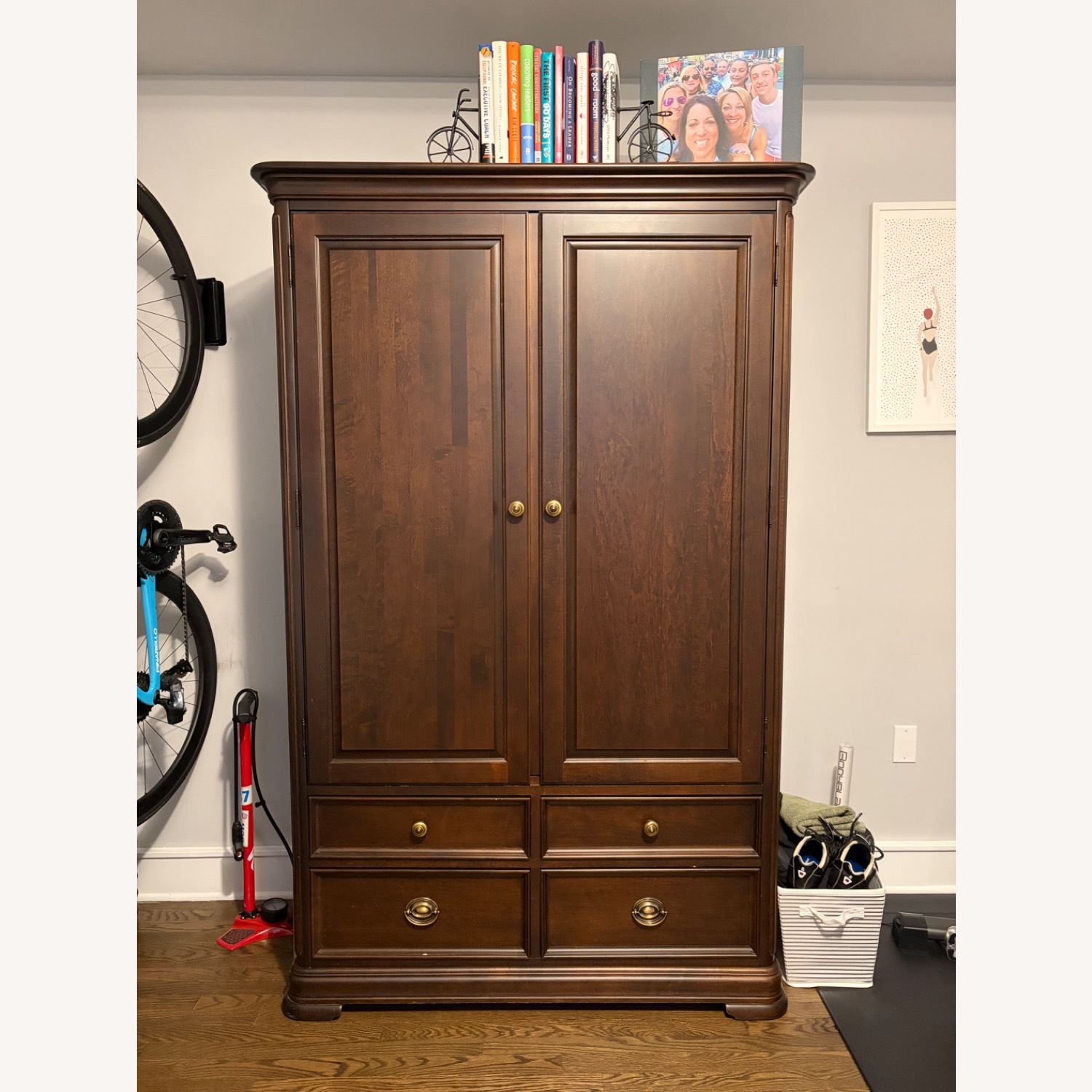 Dark Brown Wood Armoire  - image-1