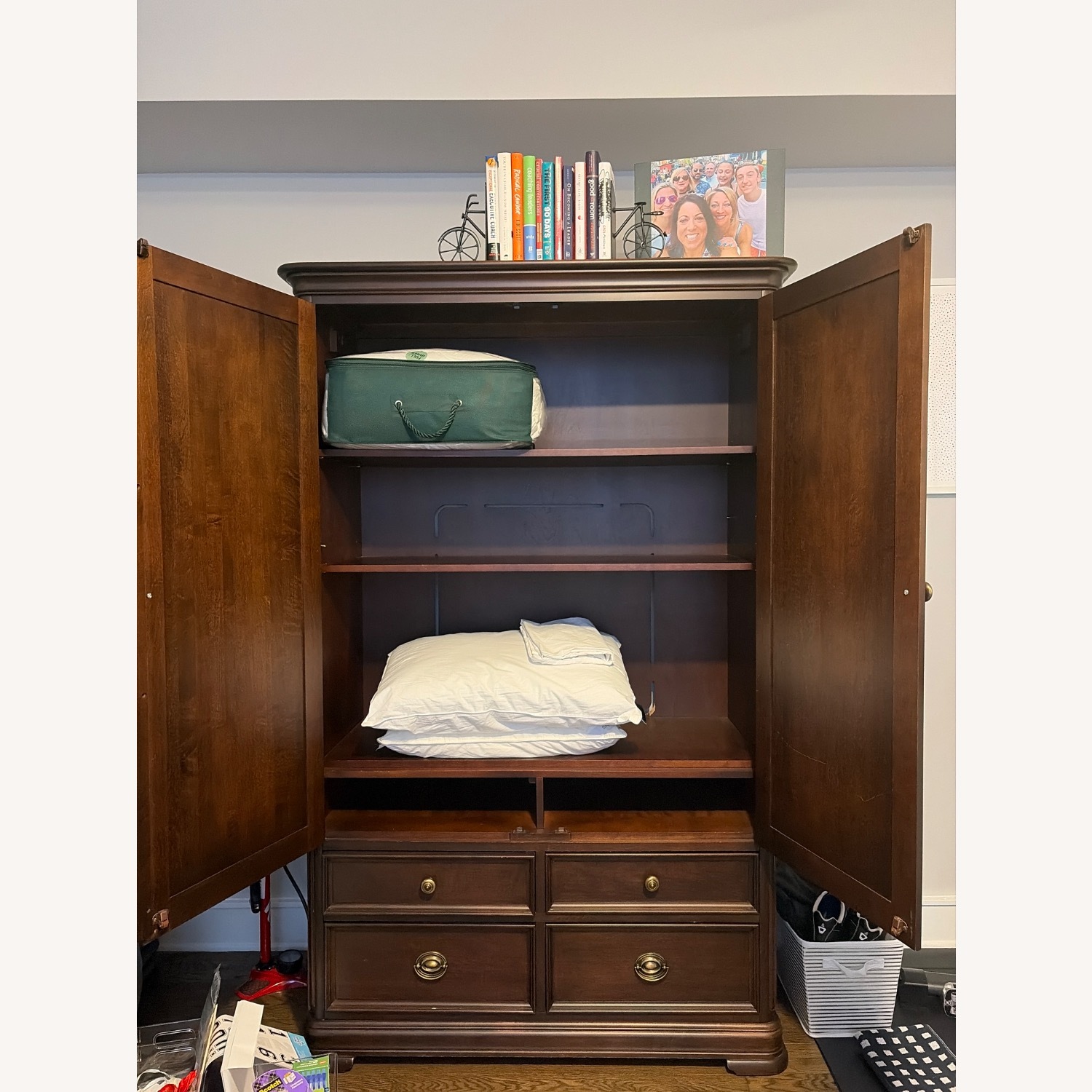 Dark Brown Wood Armoire  - image-2