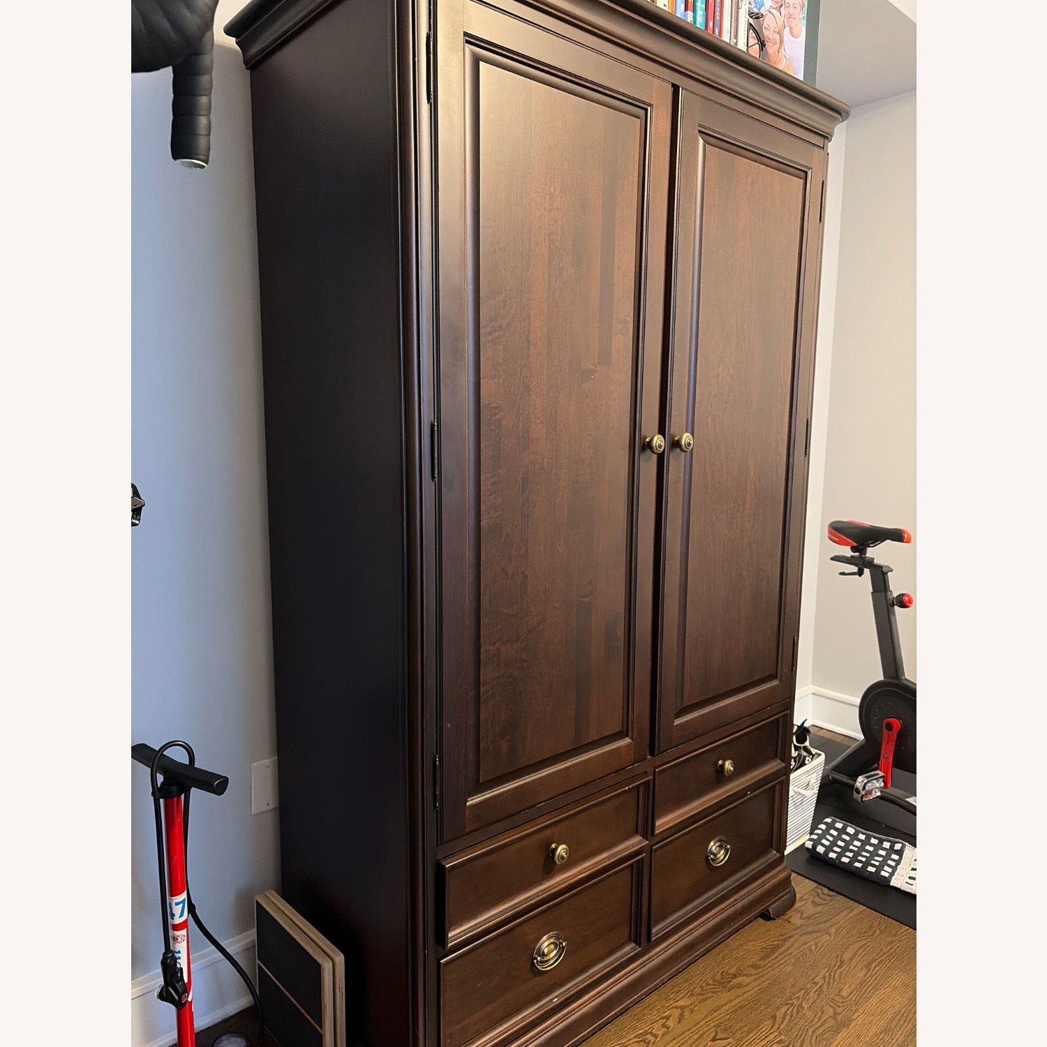 Dark Brown Wood Armoire  - image-3