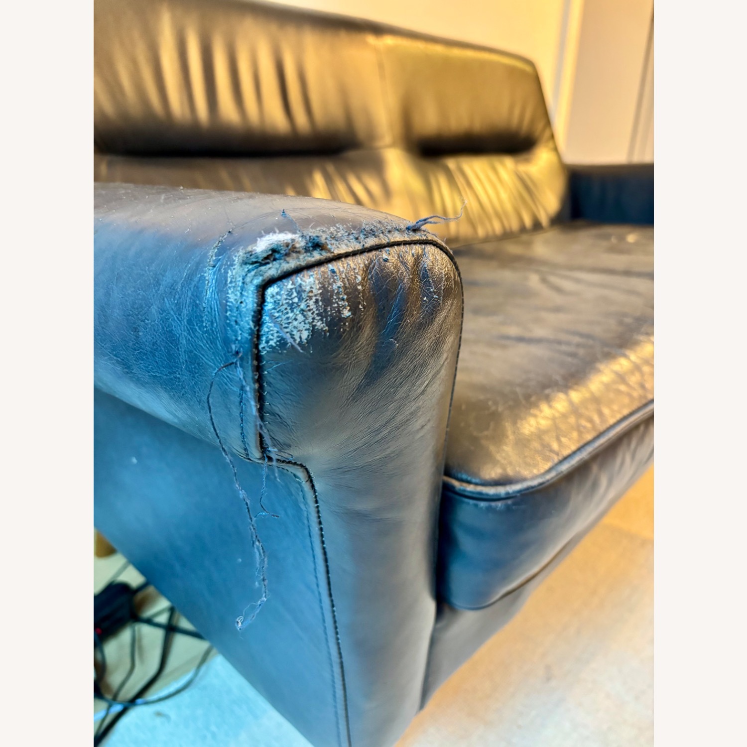 West Elm Denmark Leather Loveseat - image-5