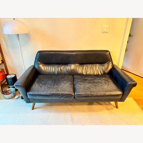 Used West Elm Denmark Leather Loveseat for sale on AptDeco