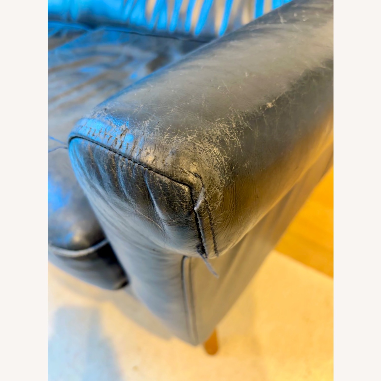 West Elm Denmark Leather Loveseat - image-3