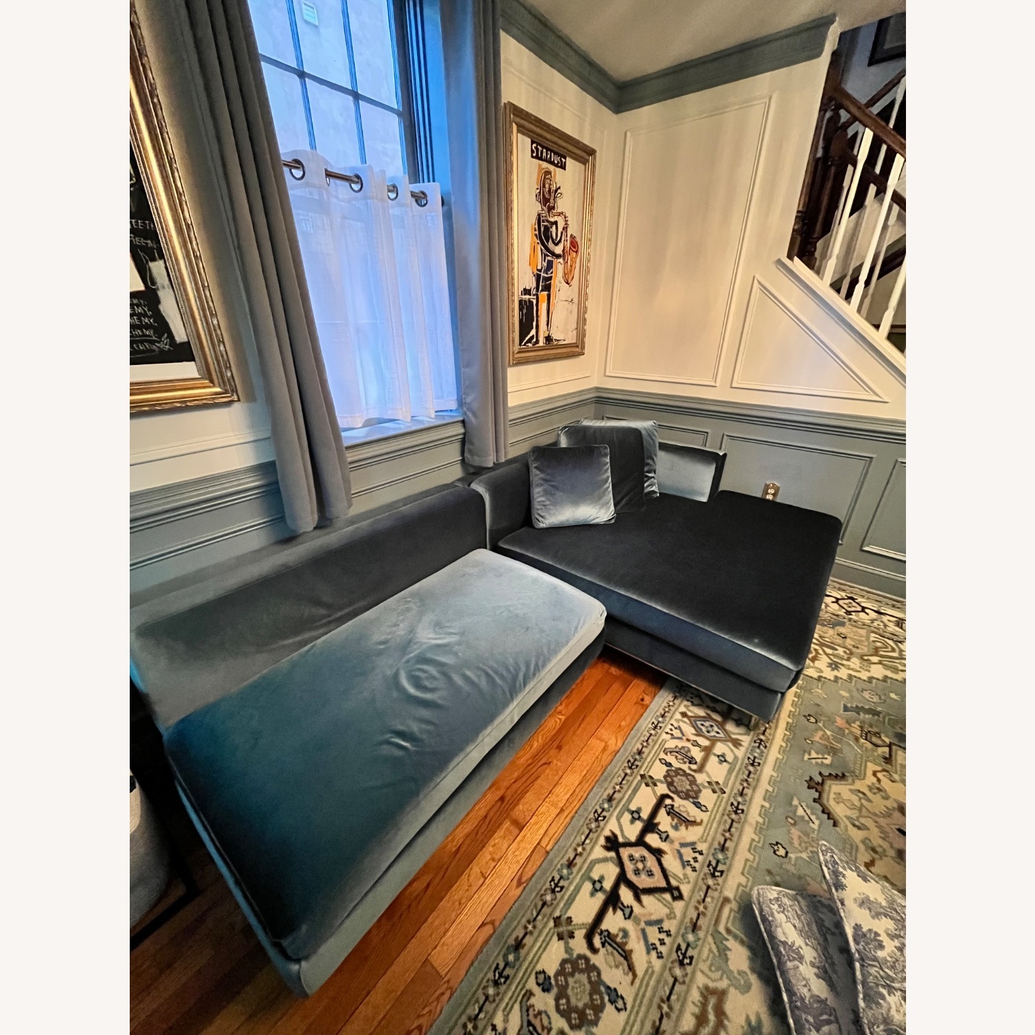 Rove Concepts Nico Blue Velvet Sleeper Sofa - image-2