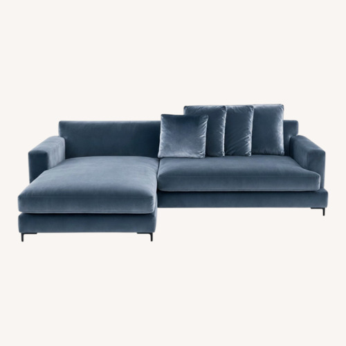 Used Rove Concepts Nico Blue Velvet Sleeper Sofa for sale on AptDeco