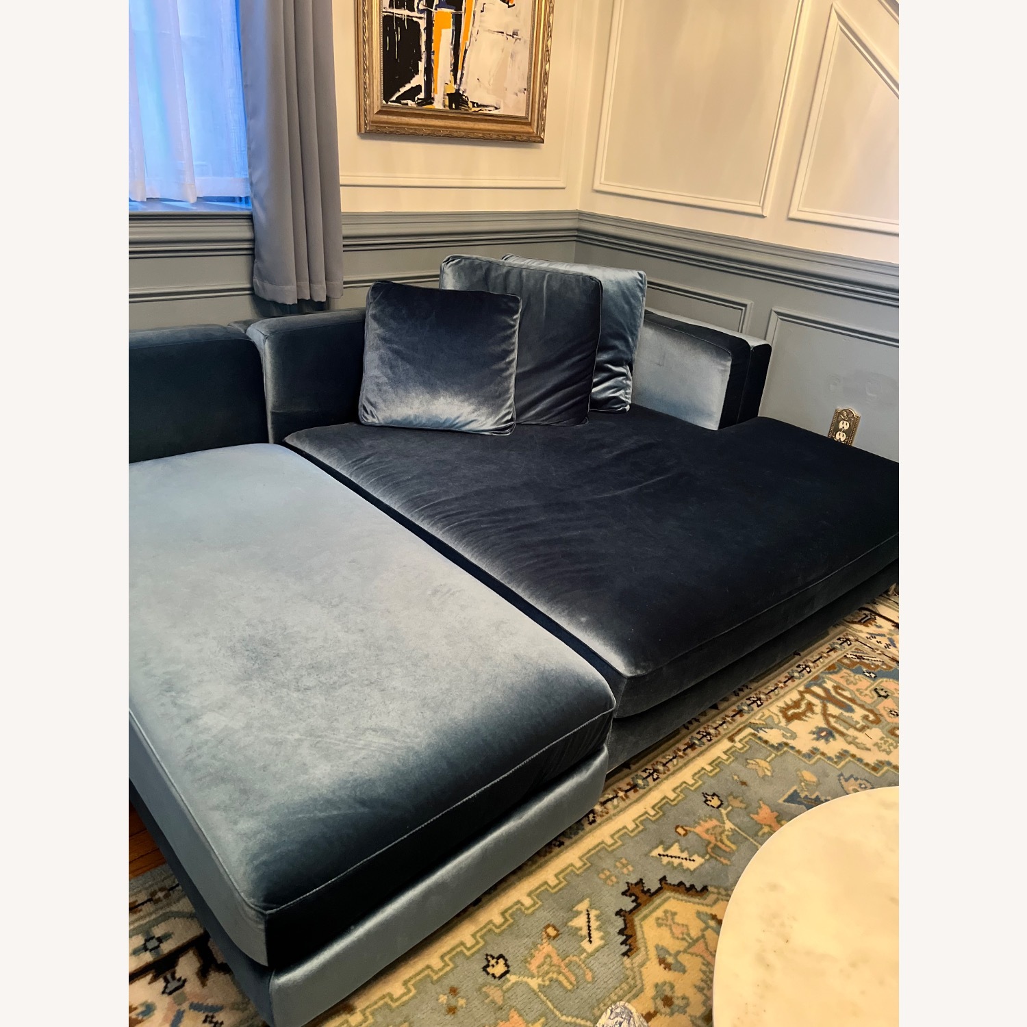 Rove Concepts Nico Blue Velvet Sleeper Sofa - image-5