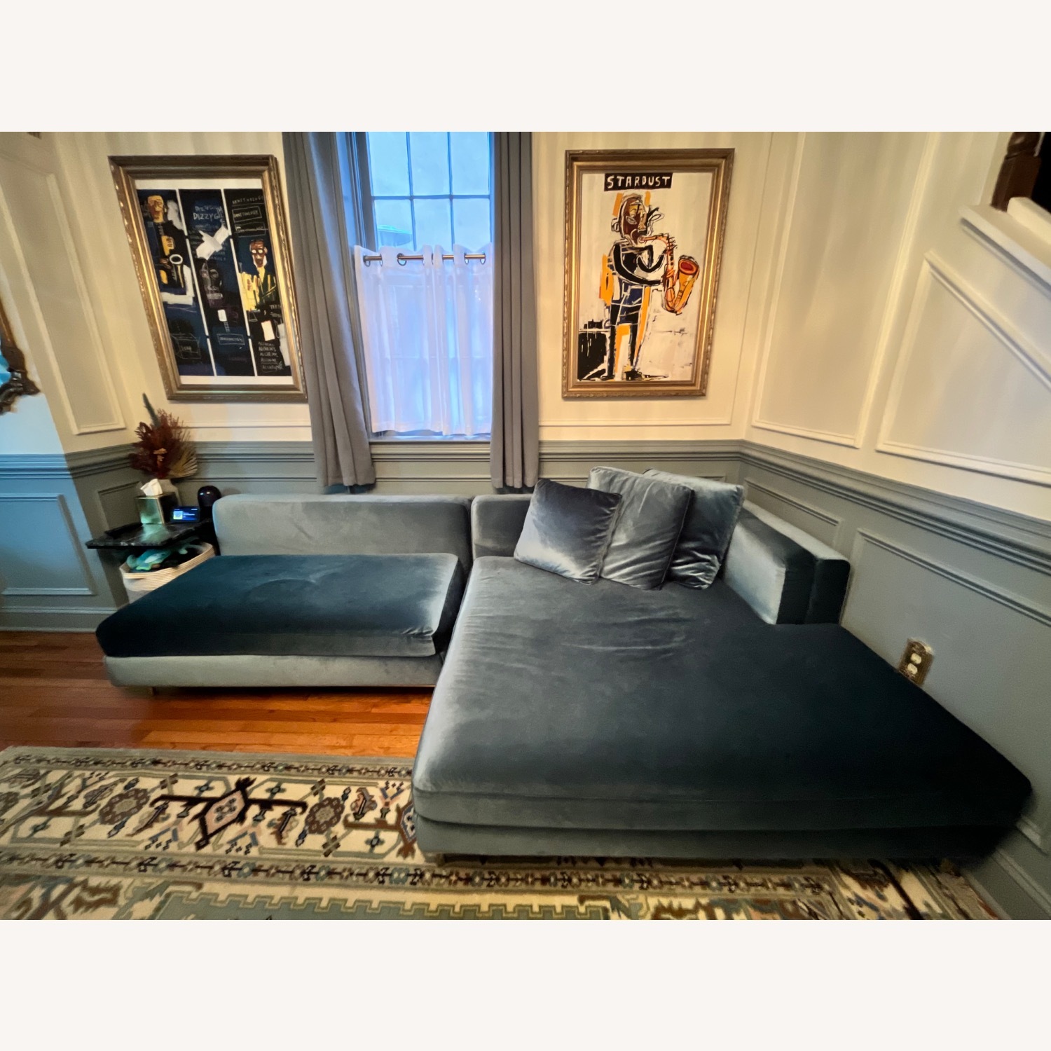 Rove Concepts Nico Blue Velvet Sleeper Sofa - image-1