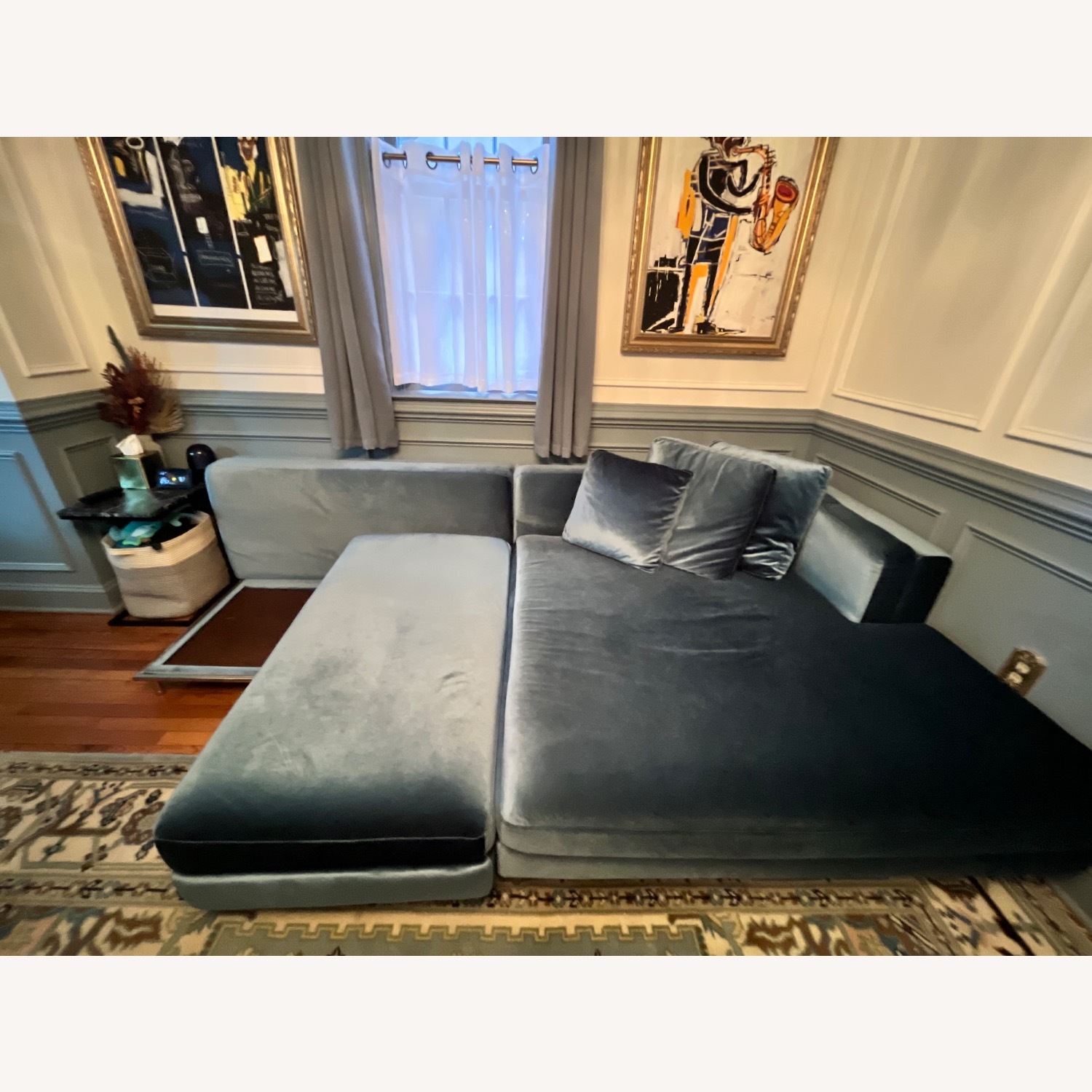 Rove Concepts Nico Blue Velvet Sleeper Sofa - image-3