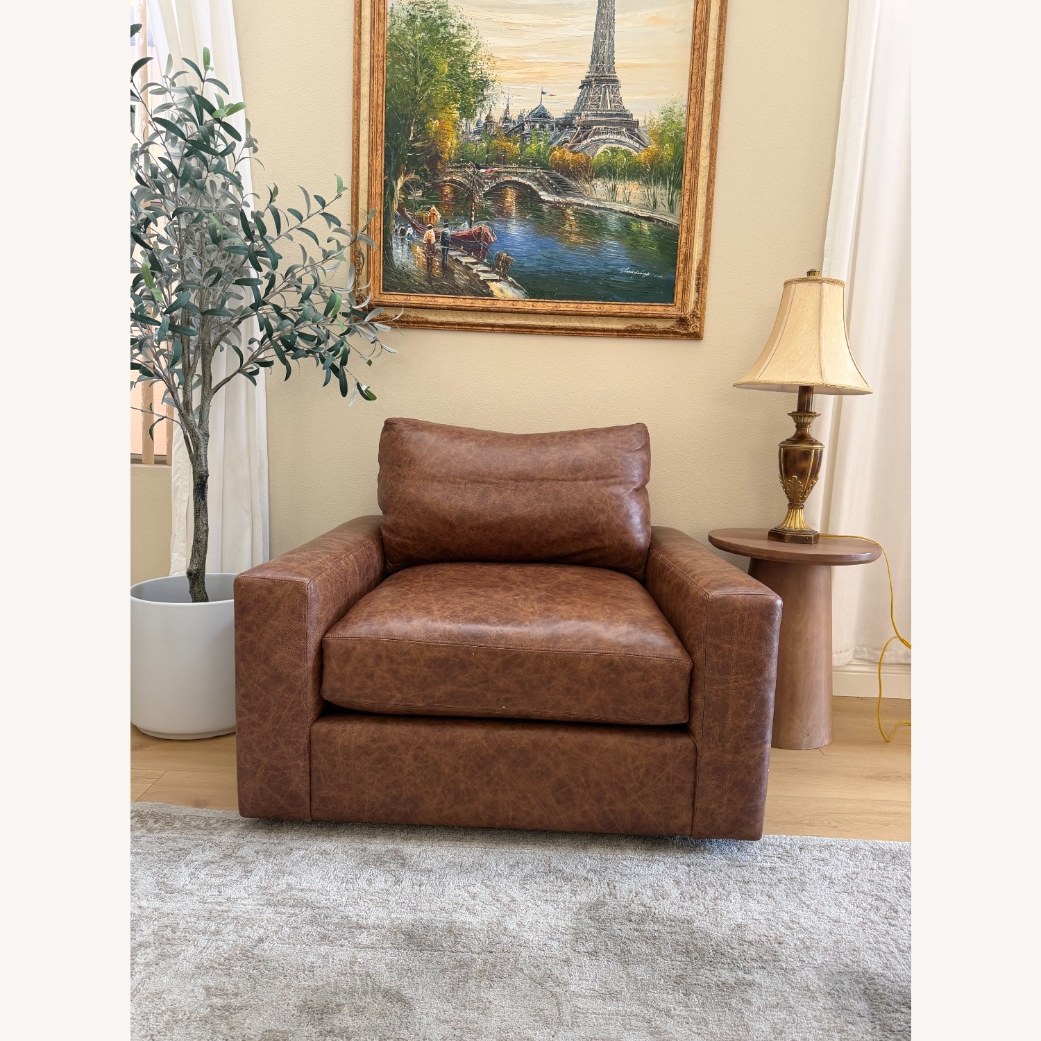 Arhaus Kipton Light Brown Leather Accent Chair - image-2