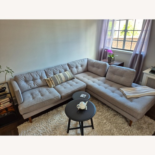 Used West Elm Peggy Tufted Chaise Sectional Sofa for sale on AptDeco