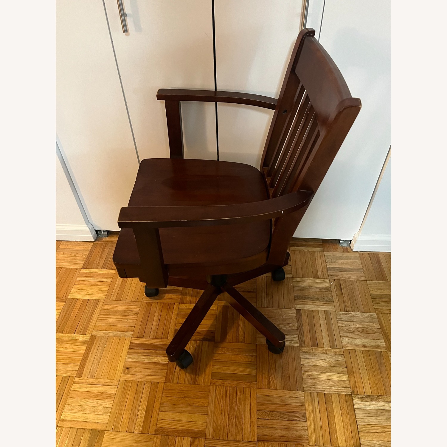World Market Dark Brown Wood Office Chair - image-3