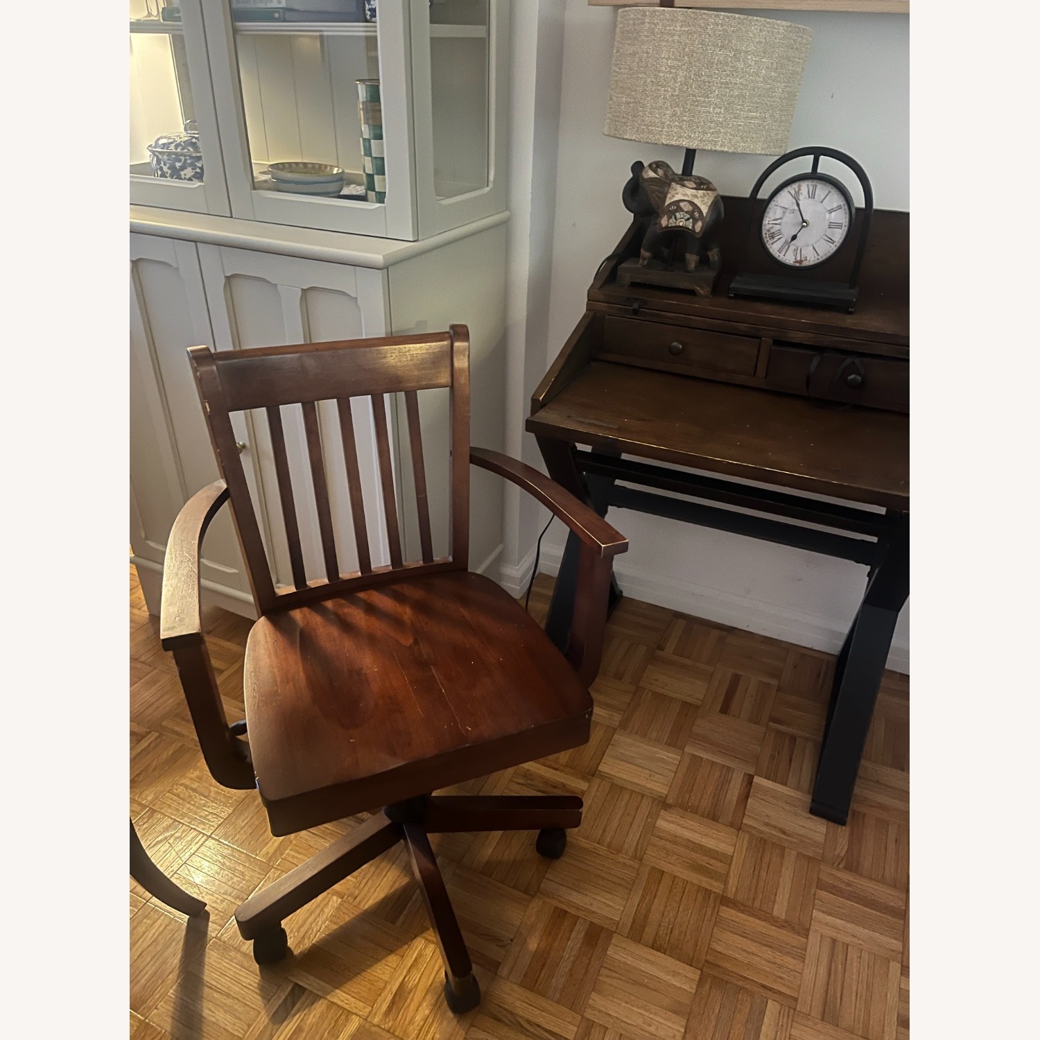 World Market Dark Brown Wood Office Chair - image-1