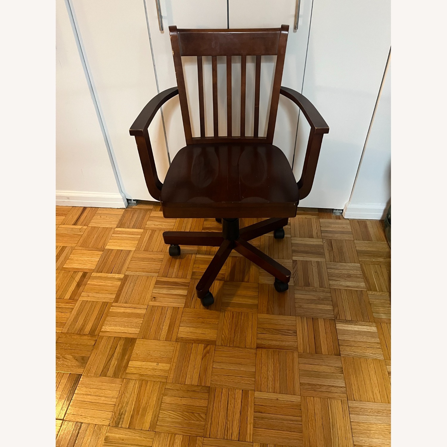 World Market Dark Brown Wood Office Chair - image-5