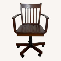 World Market Dark Brown Wood Office Chair