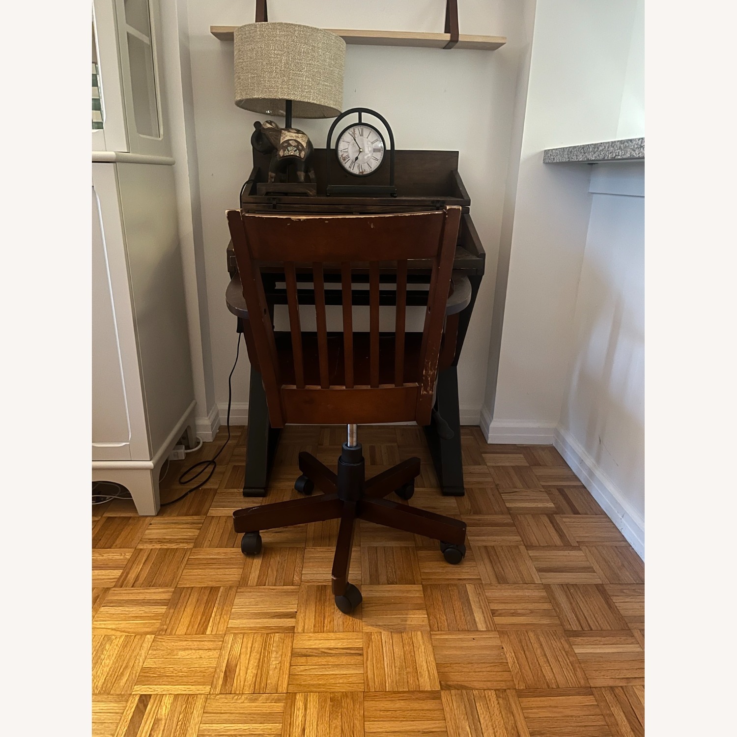World Market Dark Brown Wood Office Chair - image-6