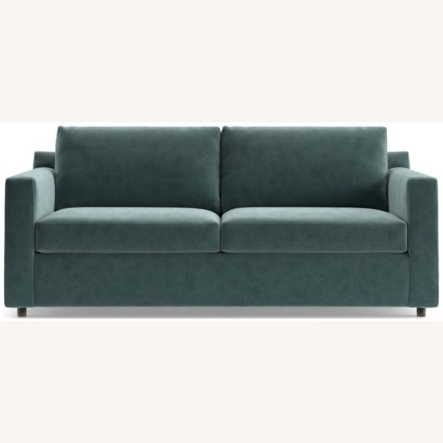 Crate & Barrel Barrett Blue Velvet Sleeper Sofa - image-1