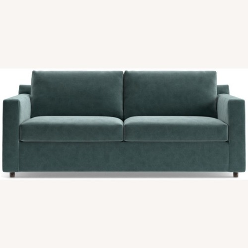 Used Crate & Barrel Barrett Blue Velvet Sleeper Sofa for sale on AptDeco
