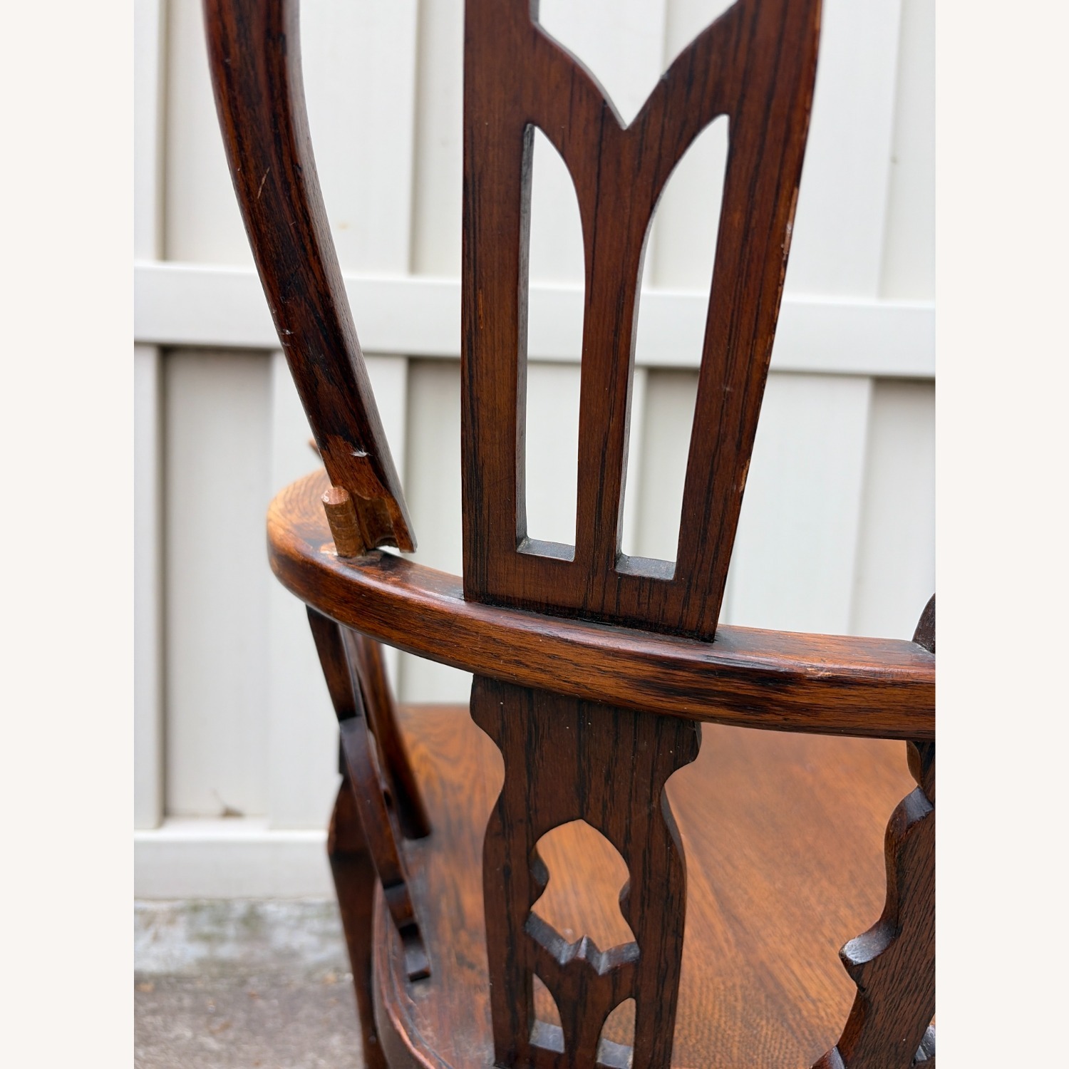 Vintage/Antique Dark Brown Accent Chair - image-8