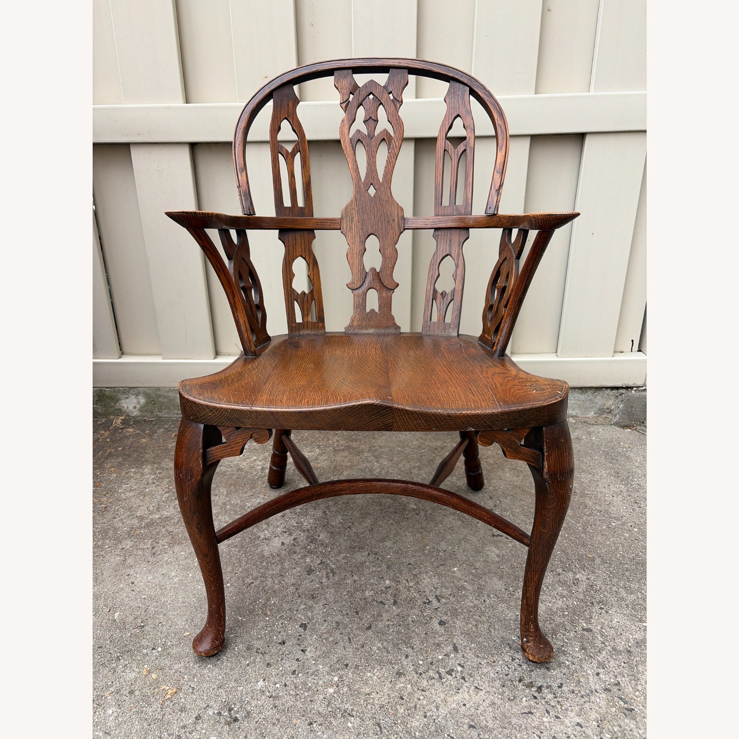 Vintage/Antique Dark Brown Accent Chair - image-1