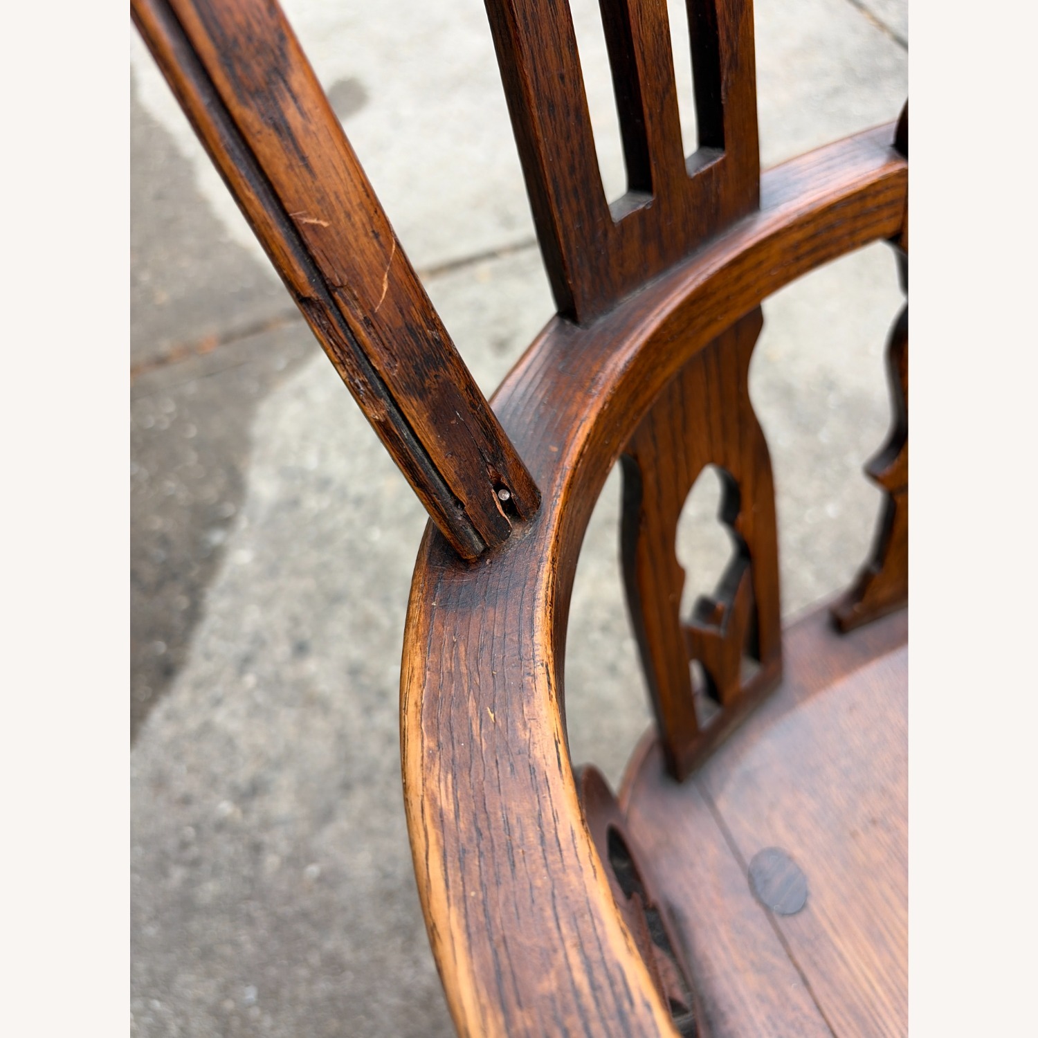 Vintage/Antique Dark Brown Accent Chair - image-9