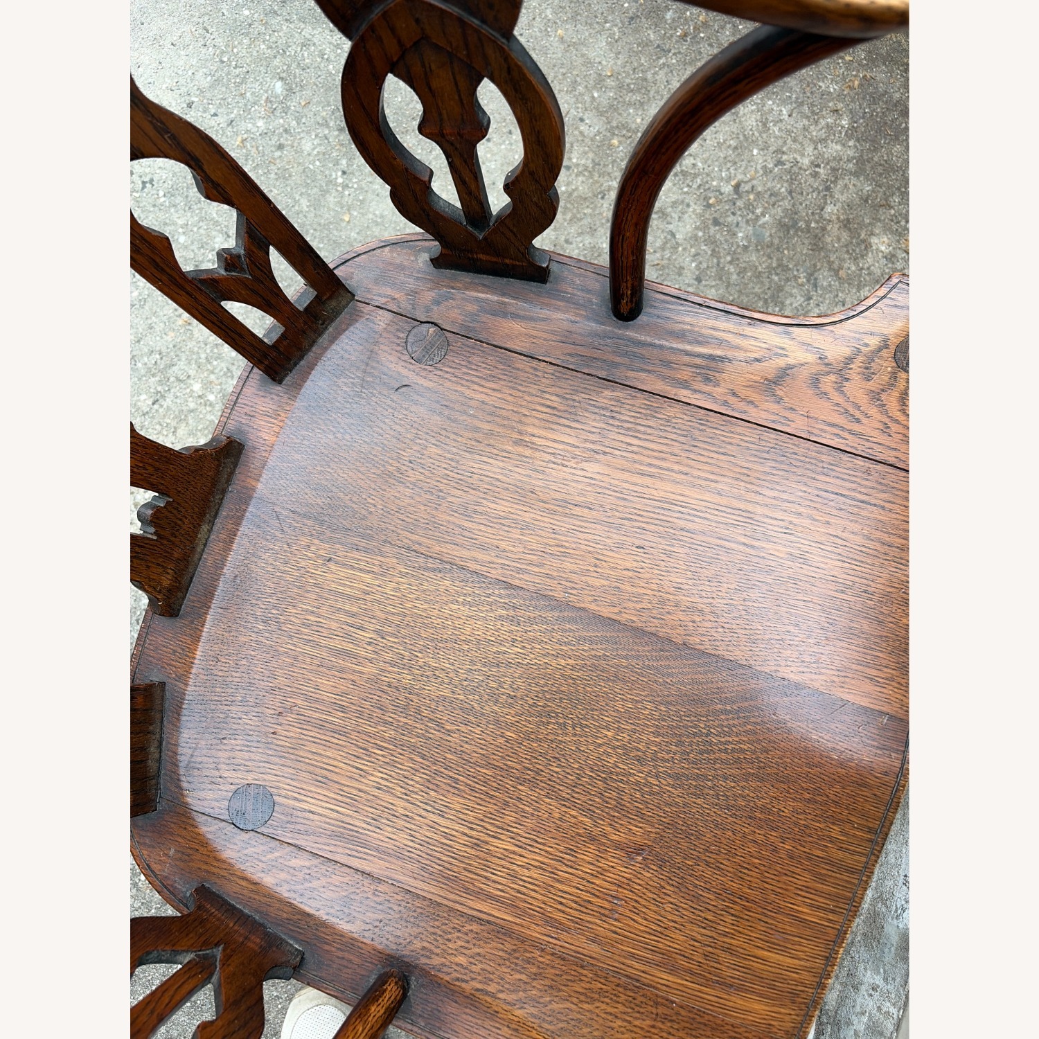 Vintage/Antique Dark Brown Accent Chair - image-4