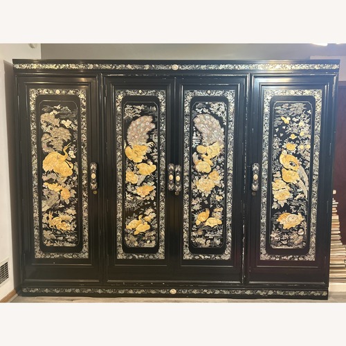 Used Vintage/Antique Black Lacquer Armoire for sale on AptDeco