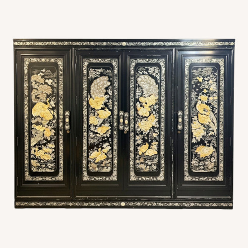 Used Vintage/Antique Black Lacquer Armoire for sale on AptDeco