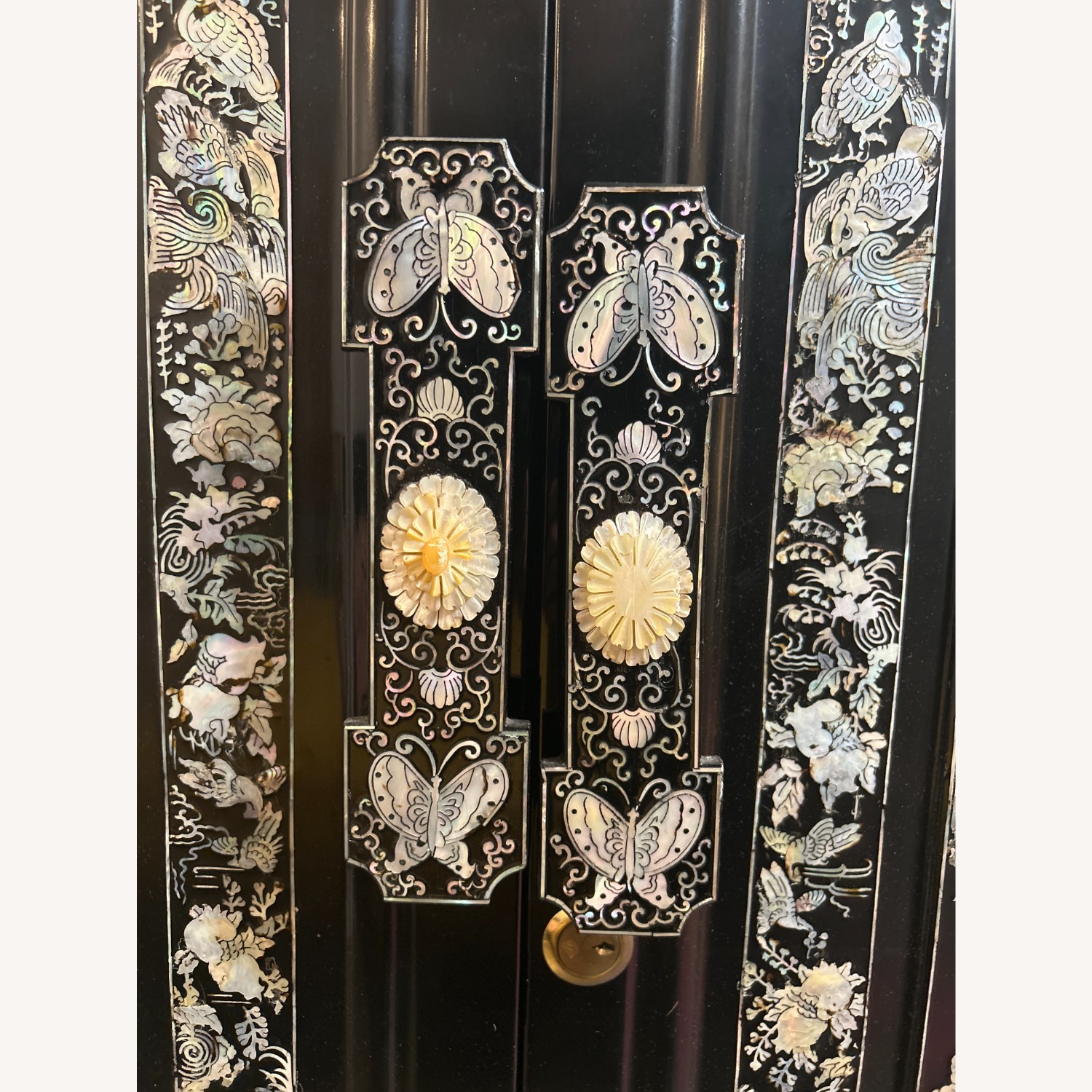 Vintage/Antique Black Lacquer Armoire - image-9