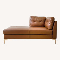Light Brown Faux Leather Chaise Lounge