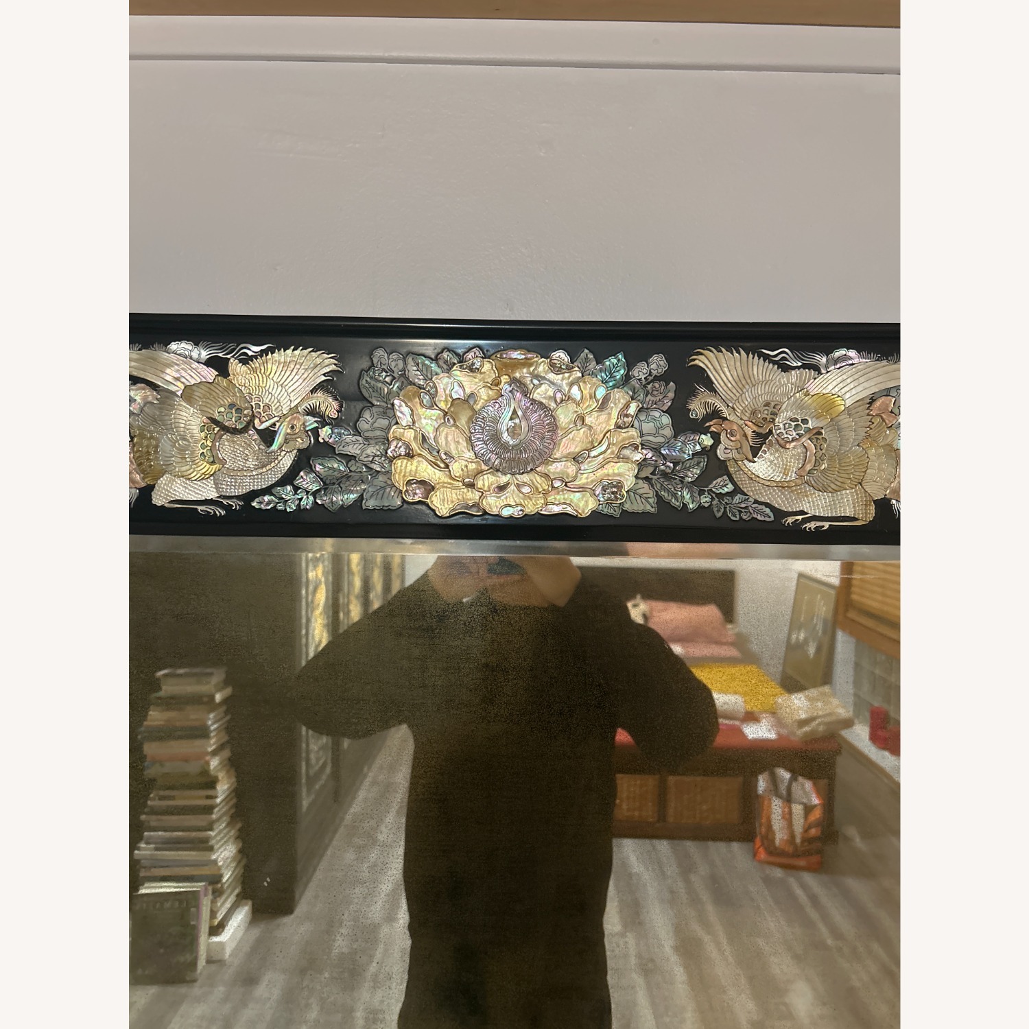 Korean Black Lacquer Dressing Cabinet W MOP Inlay - image-2