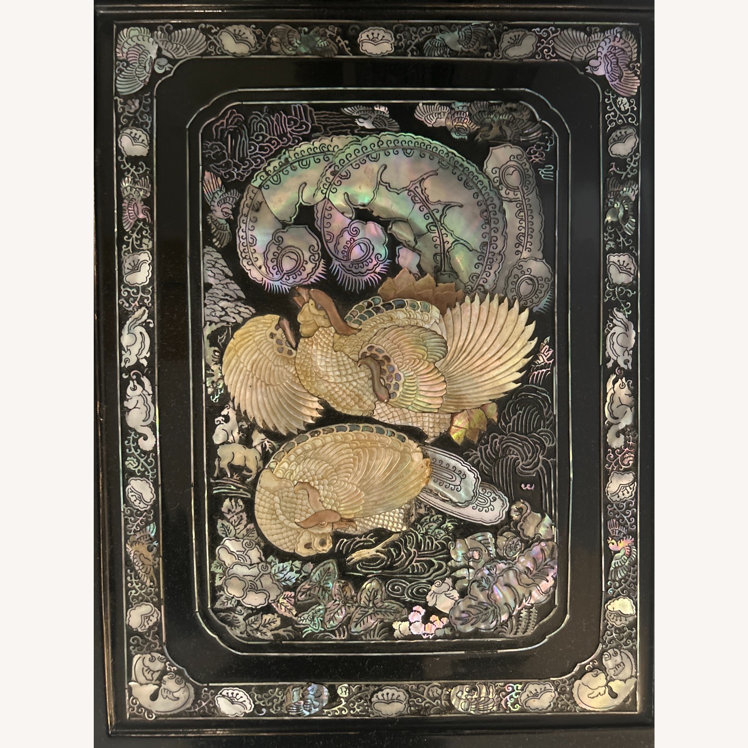 Korean Black Lacquer Dressing Cabinet W MOP Inlay - image-4
