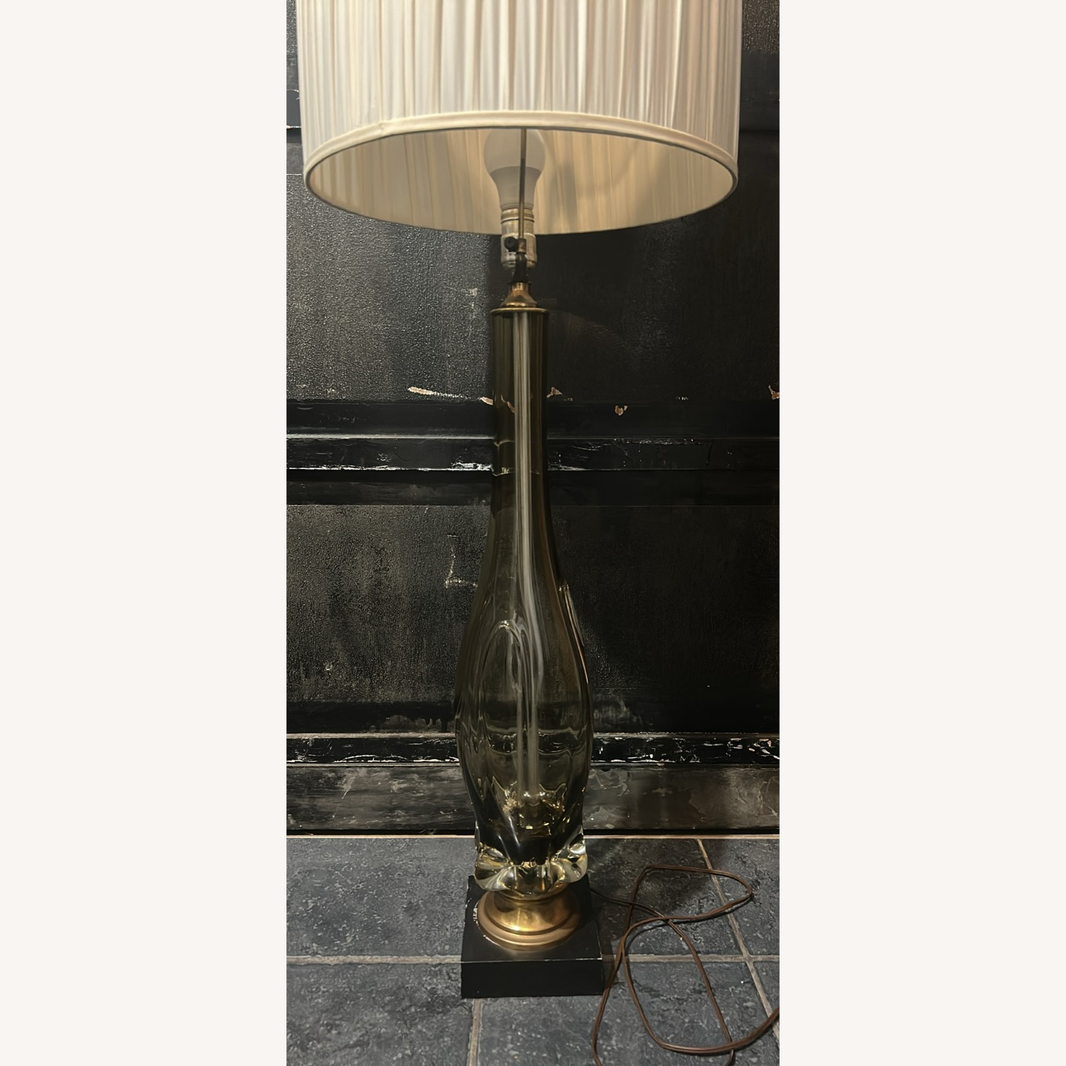 Vintage/Antique Black Glass Floor Lamp - image-3