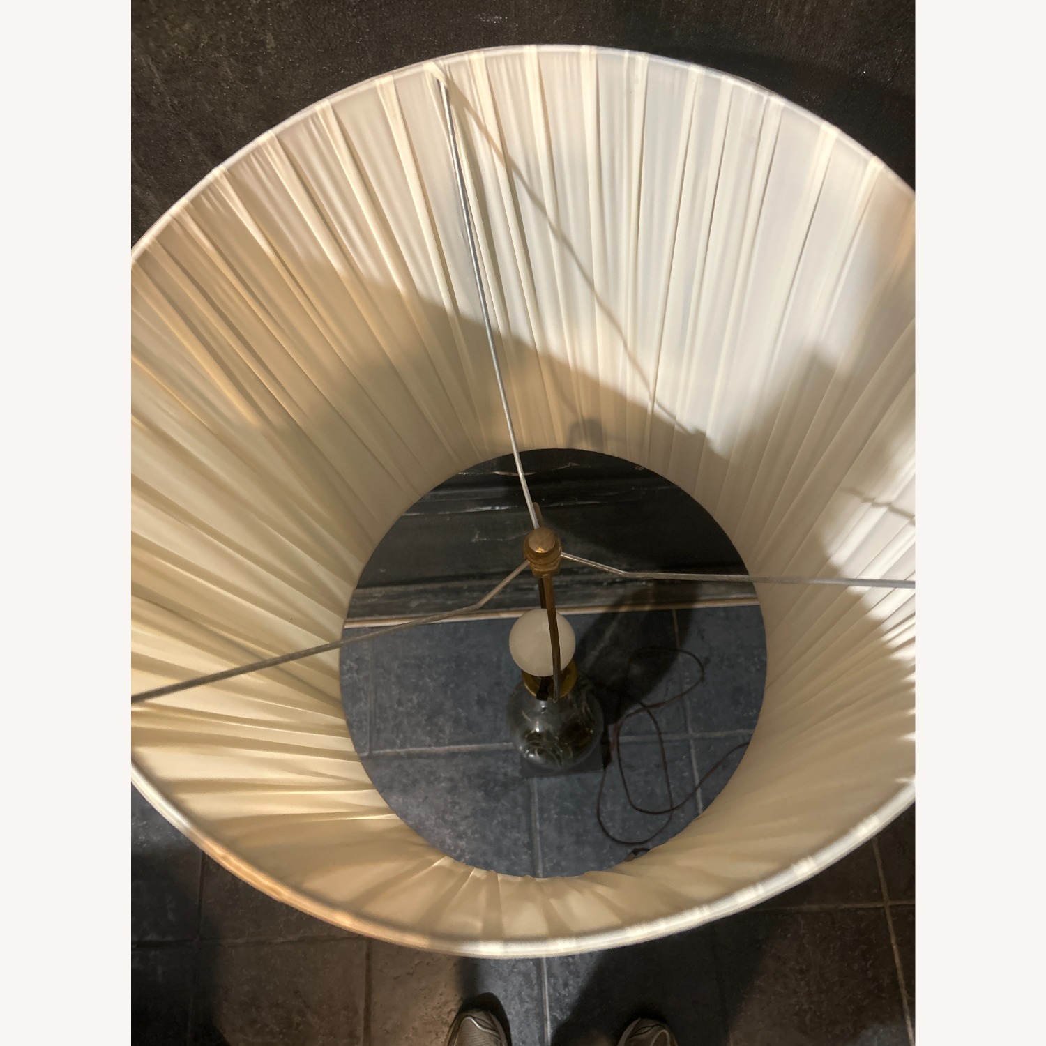Vintage/Antique Black Glass Floor Lamp - image-5