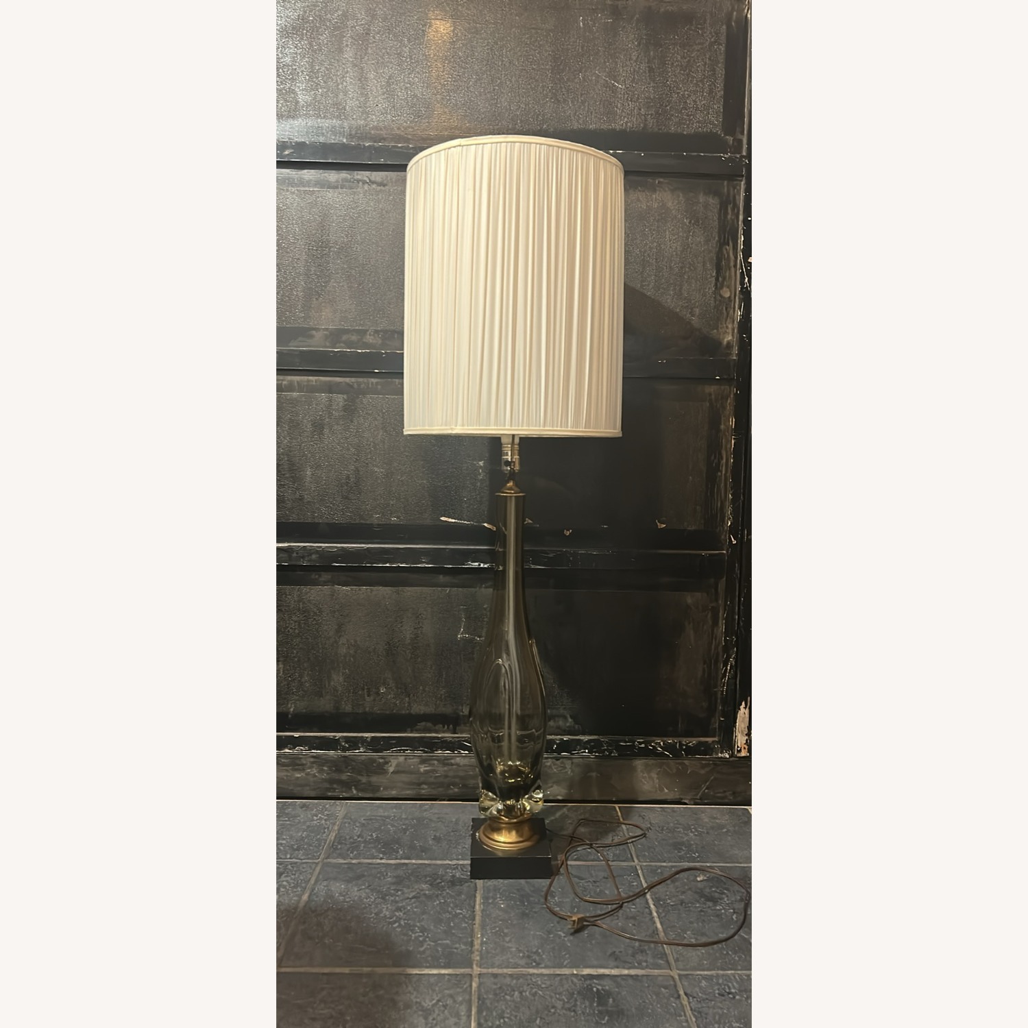Vintage/Antique Black Glass Floor Lamp - image-1
